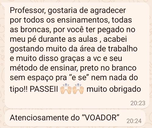 Depoimento Aluno